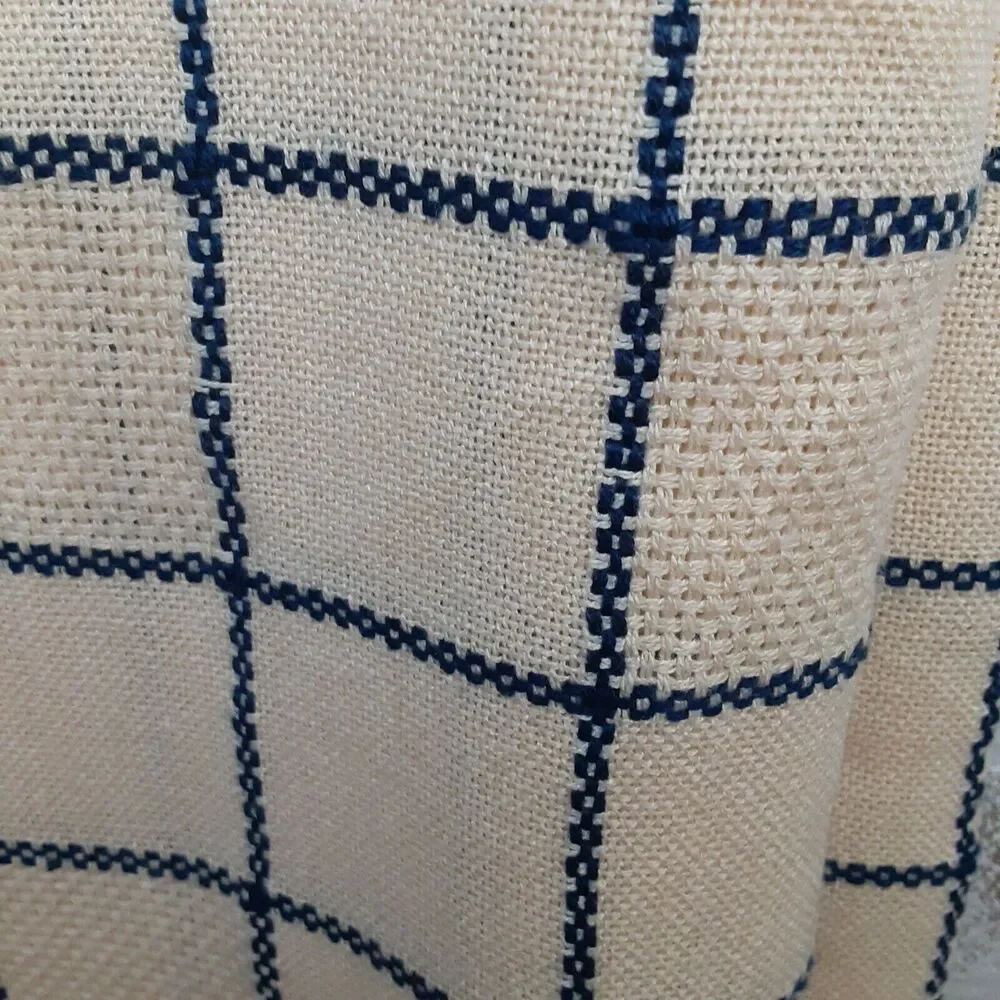 Vintage made in Spain Fringed Tablecloth 50x 65.5 Perfectly Imperfect NOTE